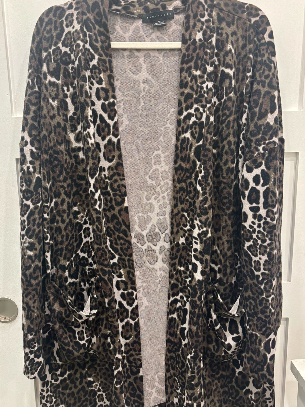 Sanctuary Leopard-Pattern Open Cardigan - Brown & Black